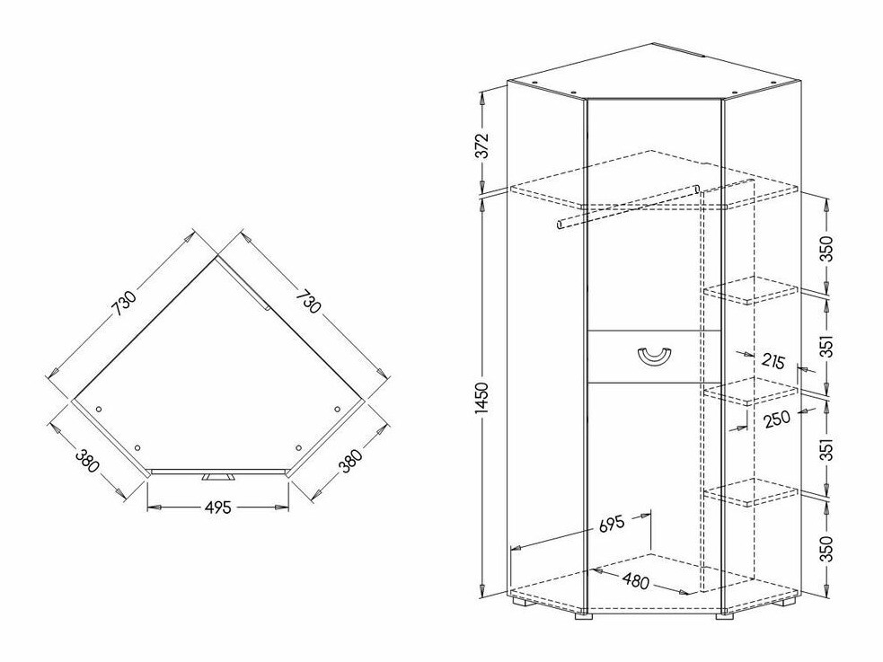 Corner wardrobe Lomteo 106