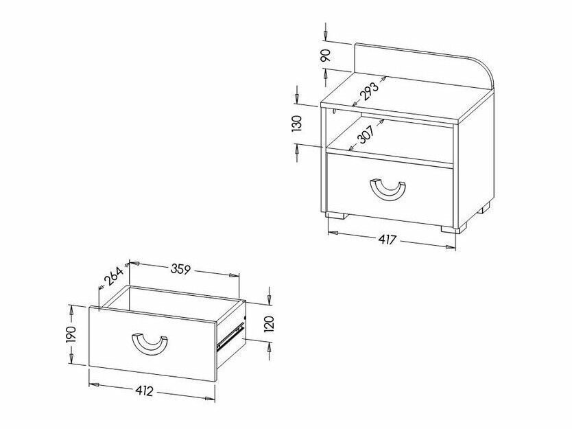 Bedside table Lomteo 111