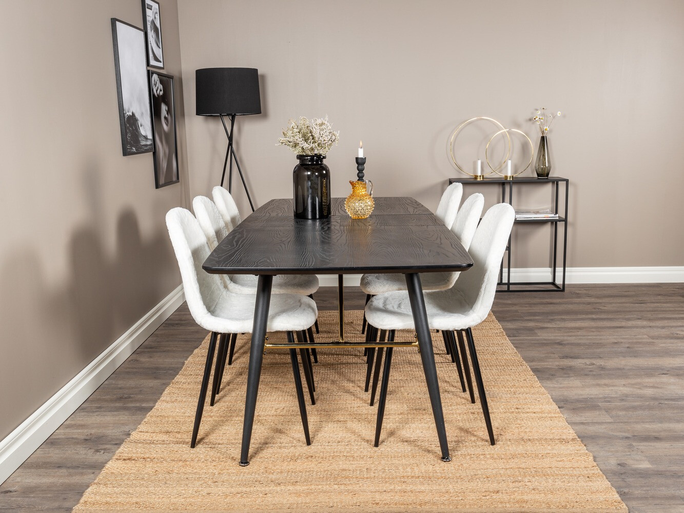 Dining set Dallas 1443 (White + Black)