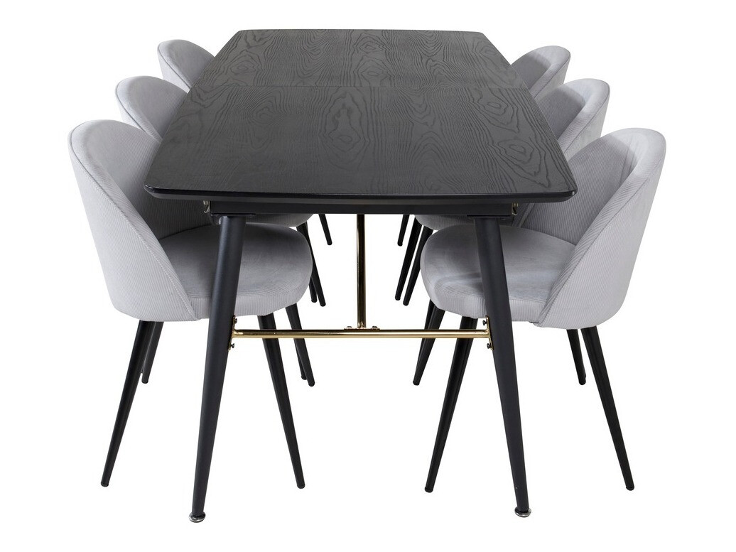 Dining set Dallas 1447 (Light grey + Black)