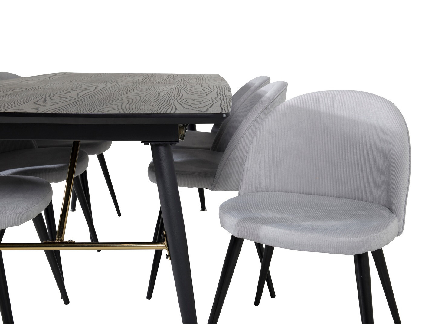 Dining set Dallas 1447 (Light grey + Black)