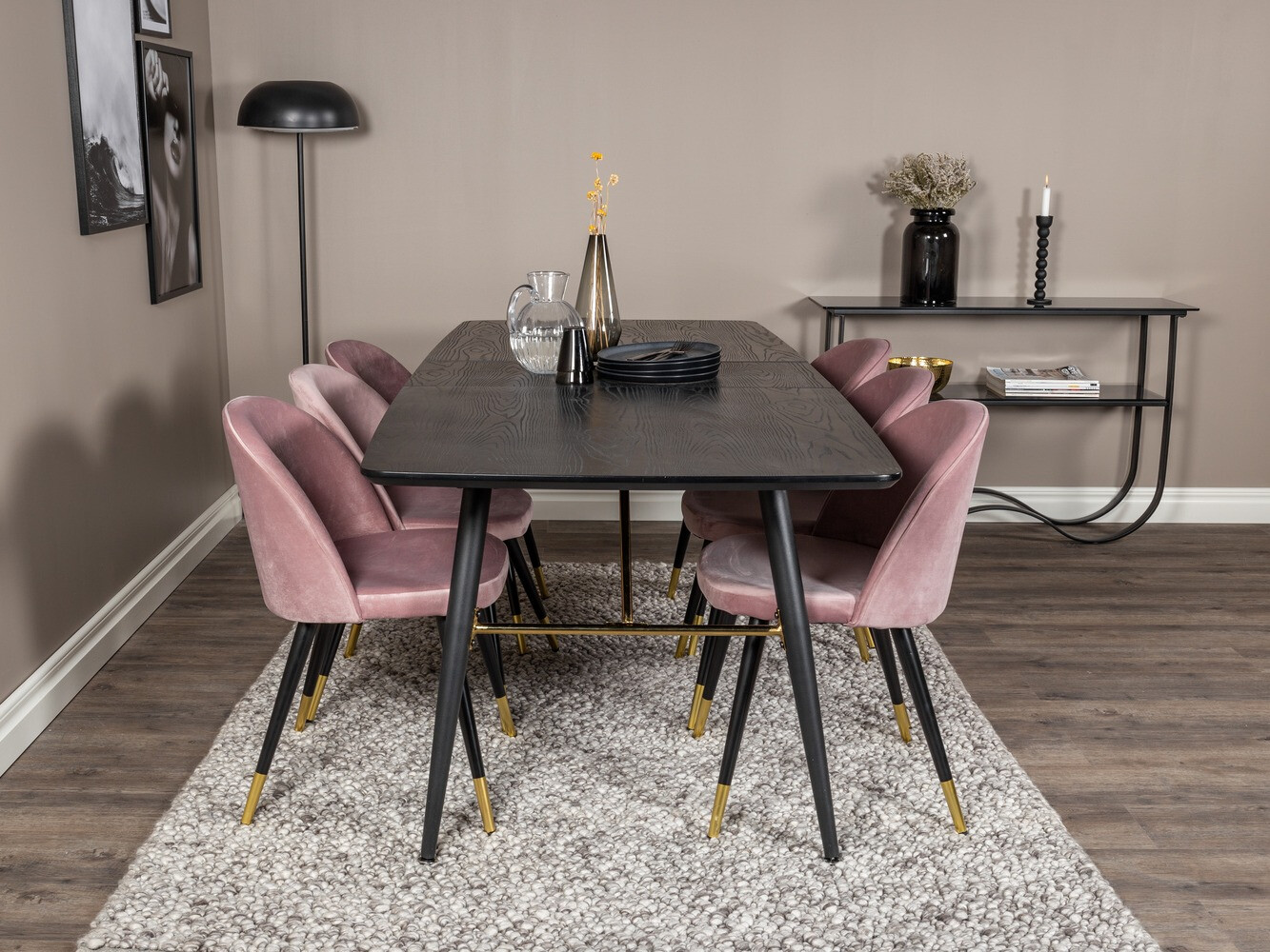 Dining set Dallas 1451 (Pink + Black)