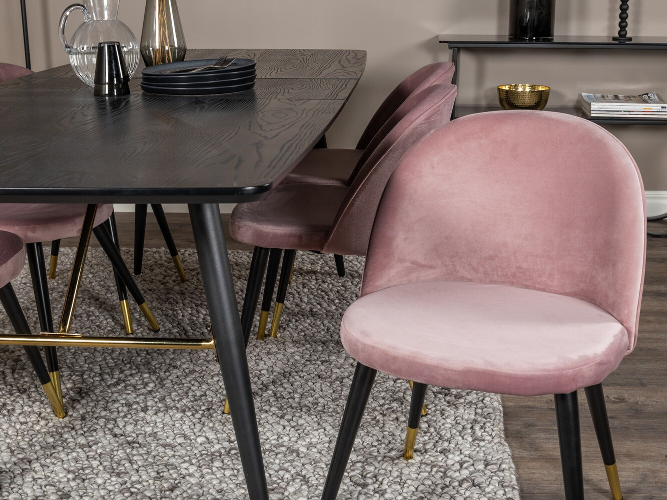 Dining set Dallas 1451 (Pink + Black)