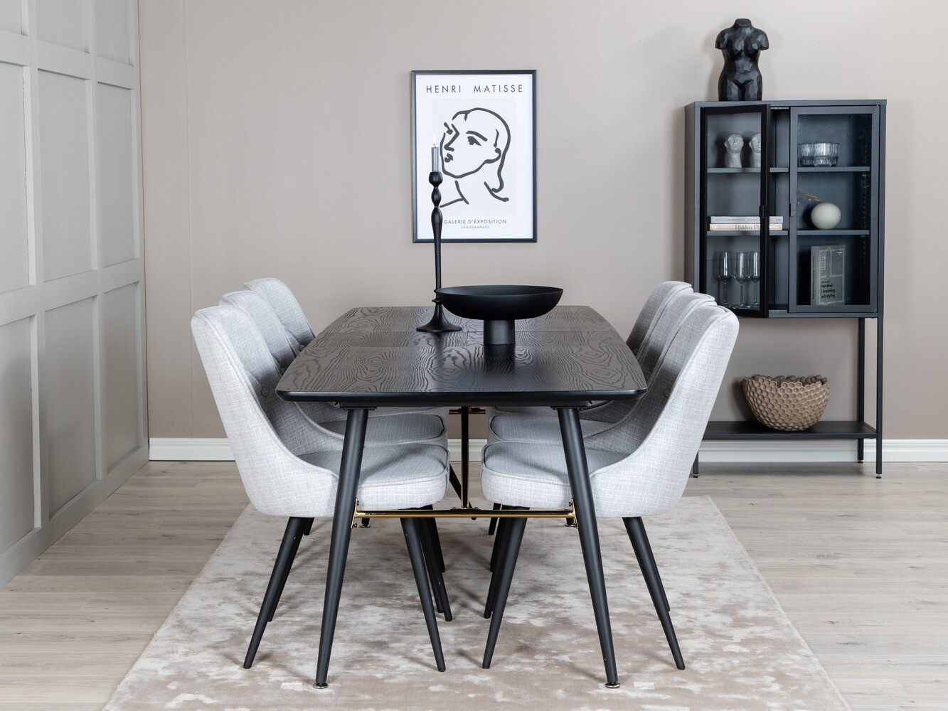 Dining set Dallas 1454 (Grey + Black)