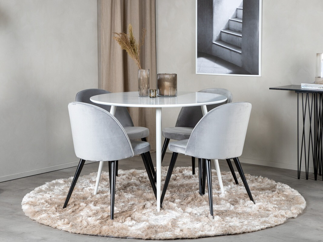 Dining set Dallas 1536 (Light grey + Black)