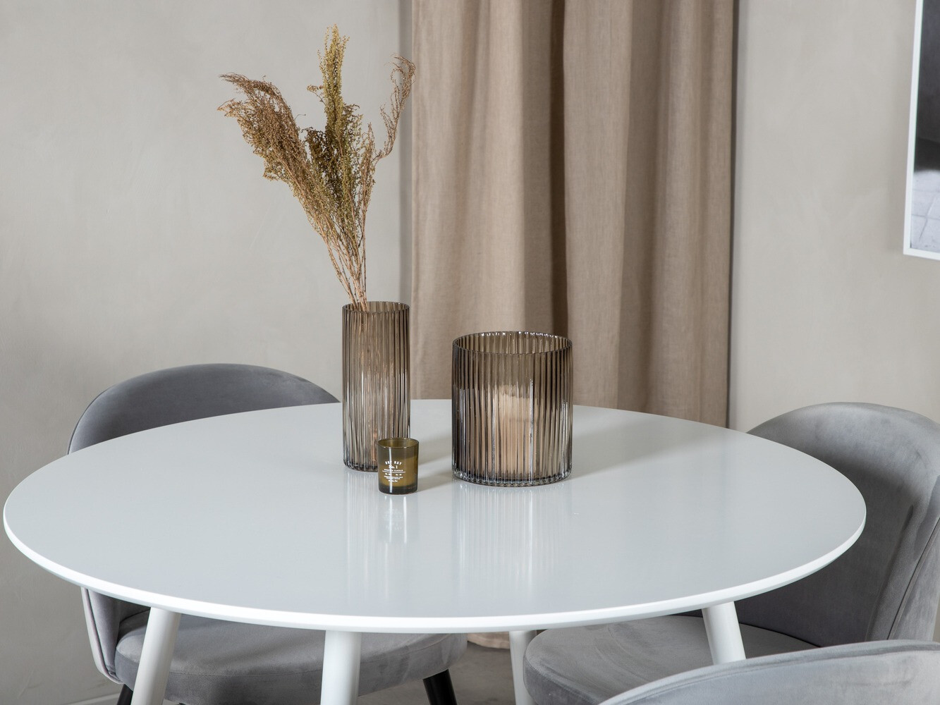 Dining set Dallas 1536 (Light grey + Black)