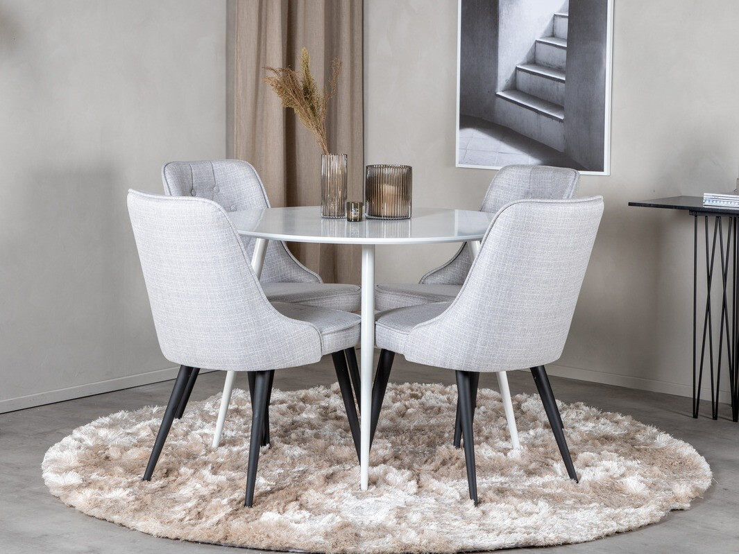 Σετ τραπεζαρίας Dallas 1535 (Γκρι + Μαύρο)