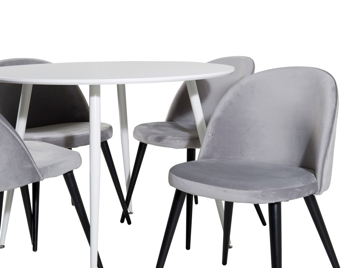 Σετ τραπεζαρίας Dallas 1536 (Ανοιχτό γκρι + Μαύρο)