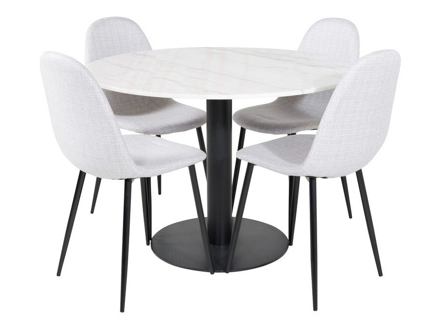 Dining set Dallas 1613 (Light grey + Black)