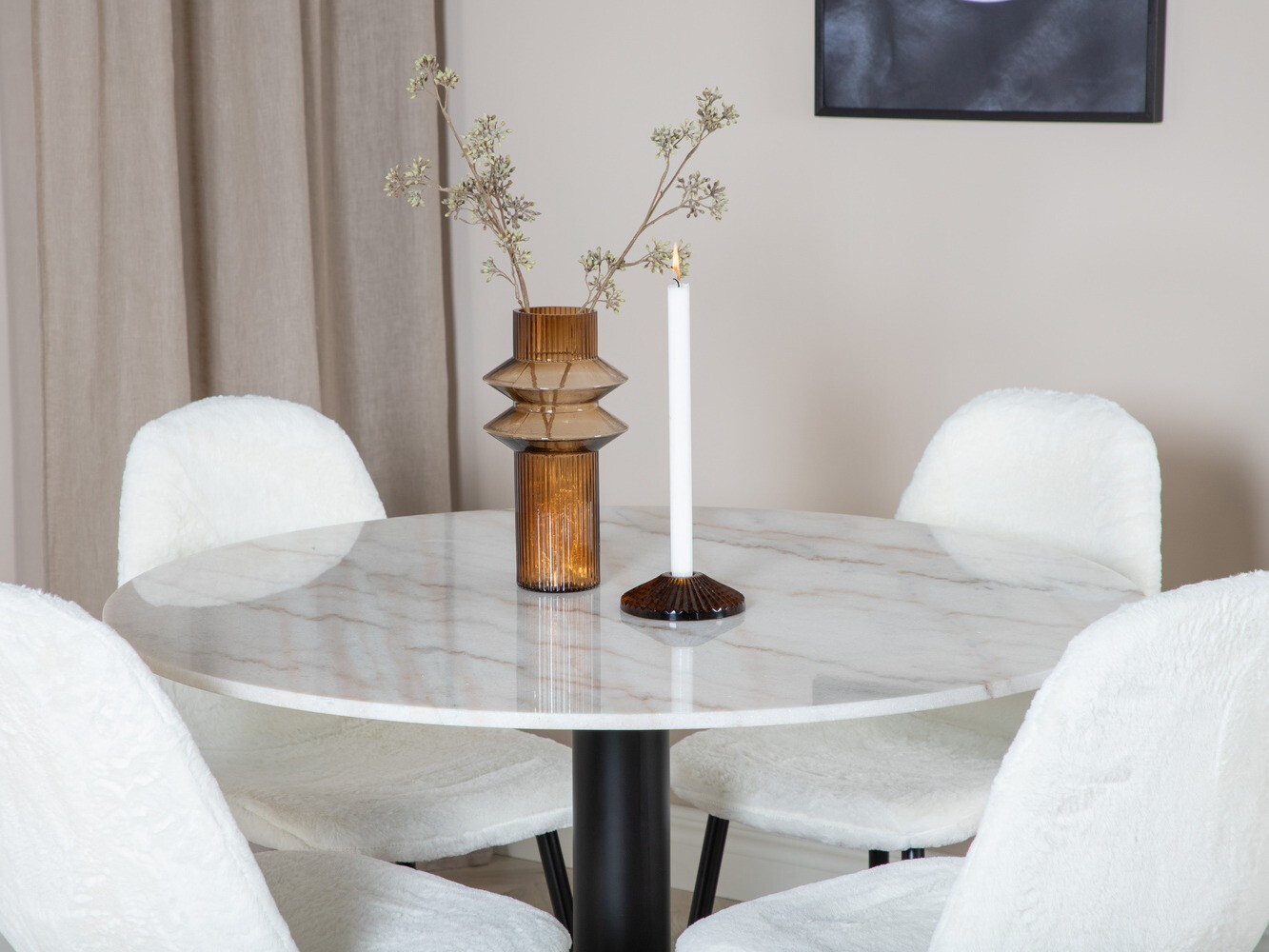 Dining set Dallas 1613 (White + Black)