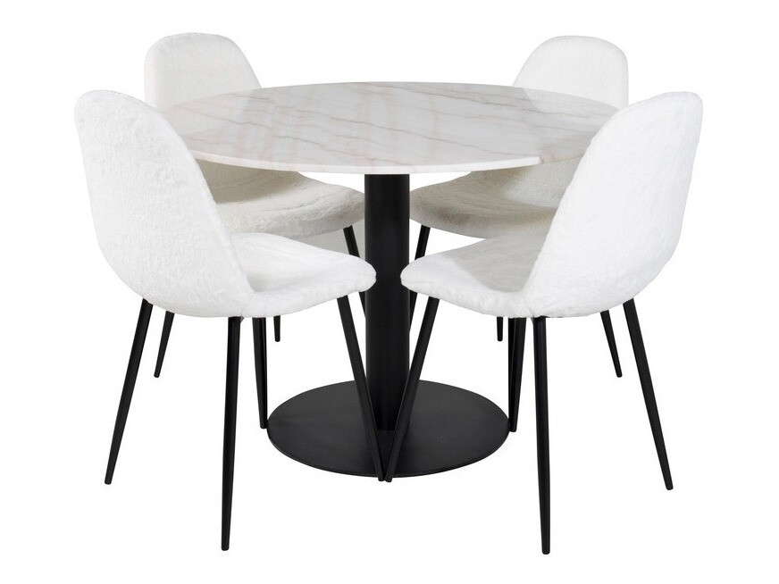 Σετ τραπεζαρίας Dallas 1613 (Άσπρο + Μαύρο)