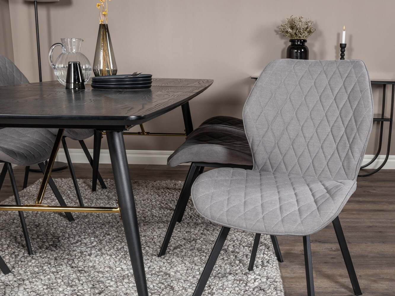 Dining set Dallas 1647 (Grey + Black)