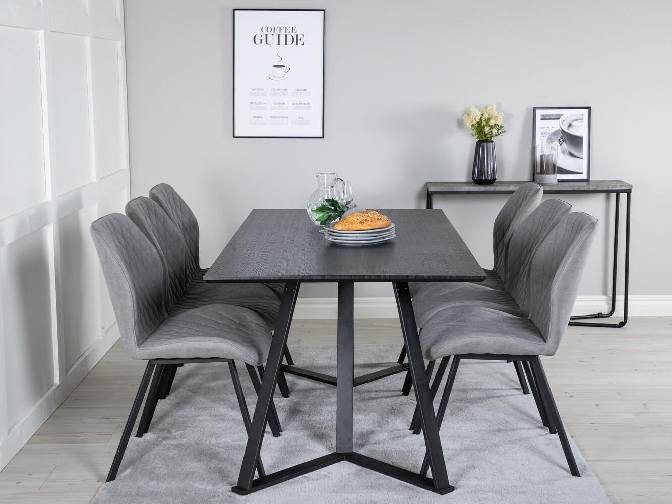 Dining set Dallas 1685 (Grey + Black)