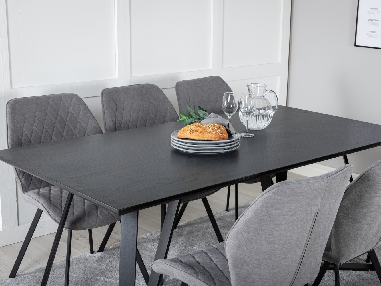 Dining set Dallas 1685 (Grey + Black)