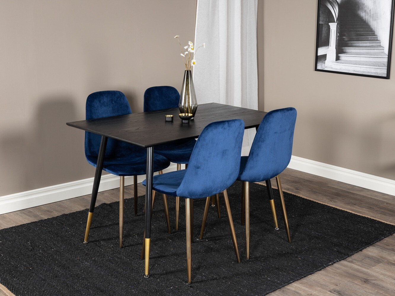 Dining set Dallas 1693 (Blue + golden)