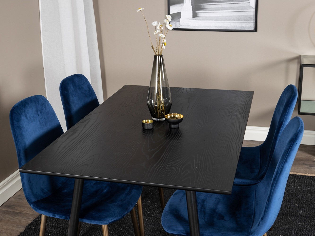 Dining set Dallas 1693 (Blue + golden)