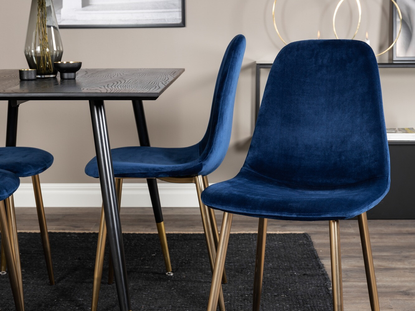 Dining set Dallas 1693 (Blue + golden)