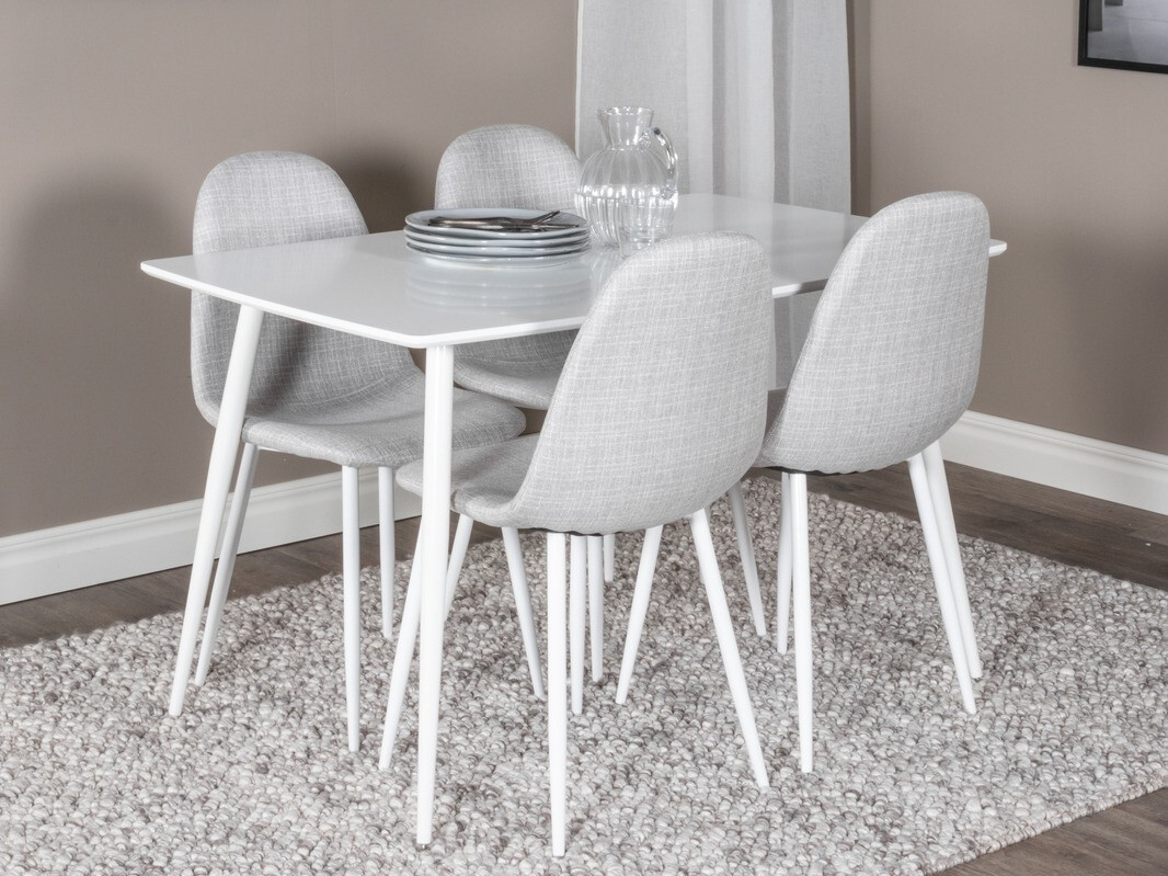 Σετ τραπεζαρίας Dallas 2040 (Άσπρο + Ανοιχτό γκρι)