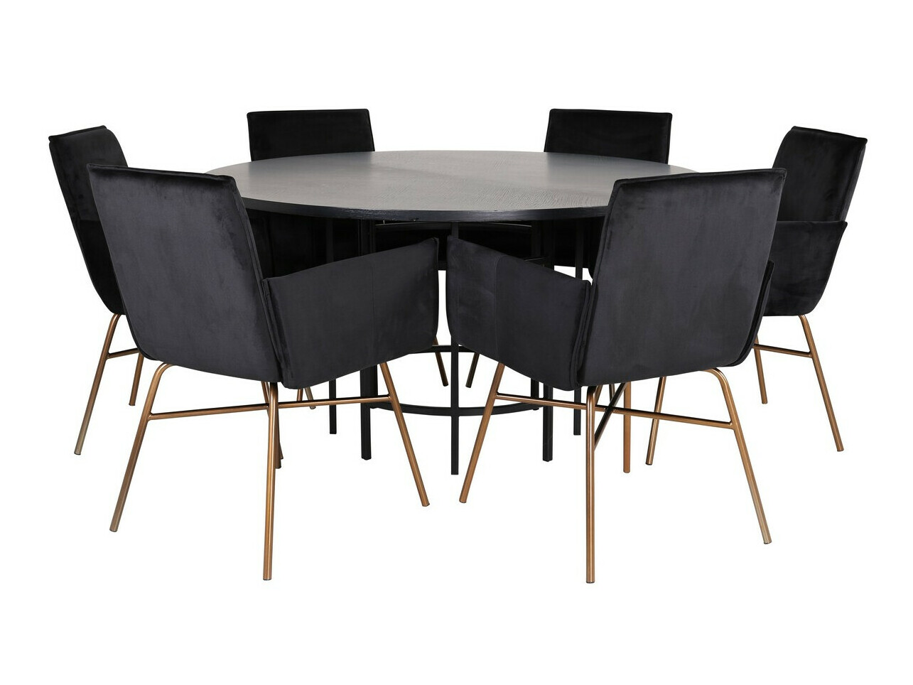 Dining set Dallas 2391 (Black + Brass)