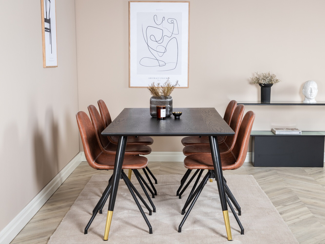 Dining set Dallas 2578 (Black + Brass)