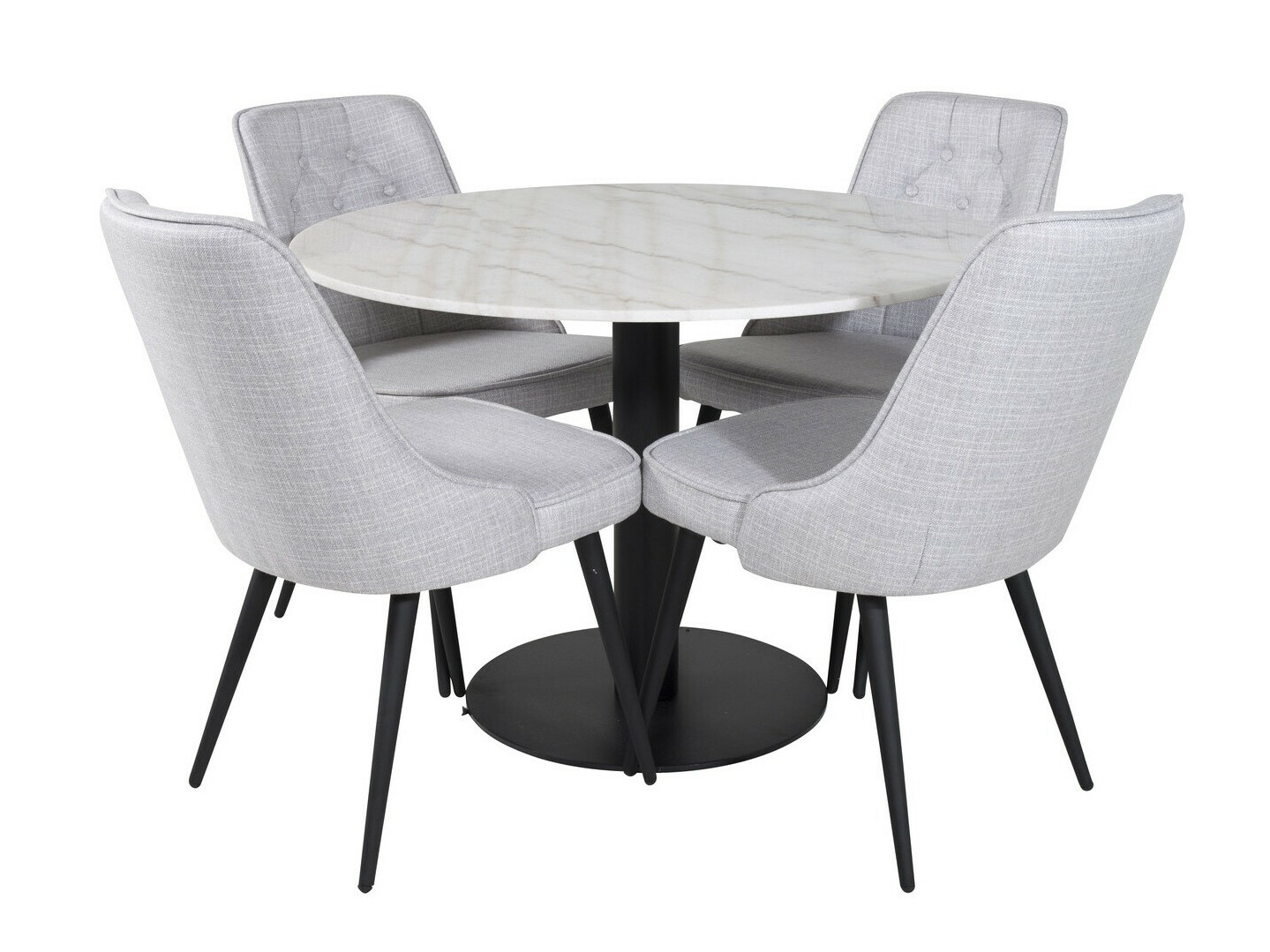 Σετ τραπεζαρίας Dallas 2570 (Ανοιχτό γκρι + Μαύρο)