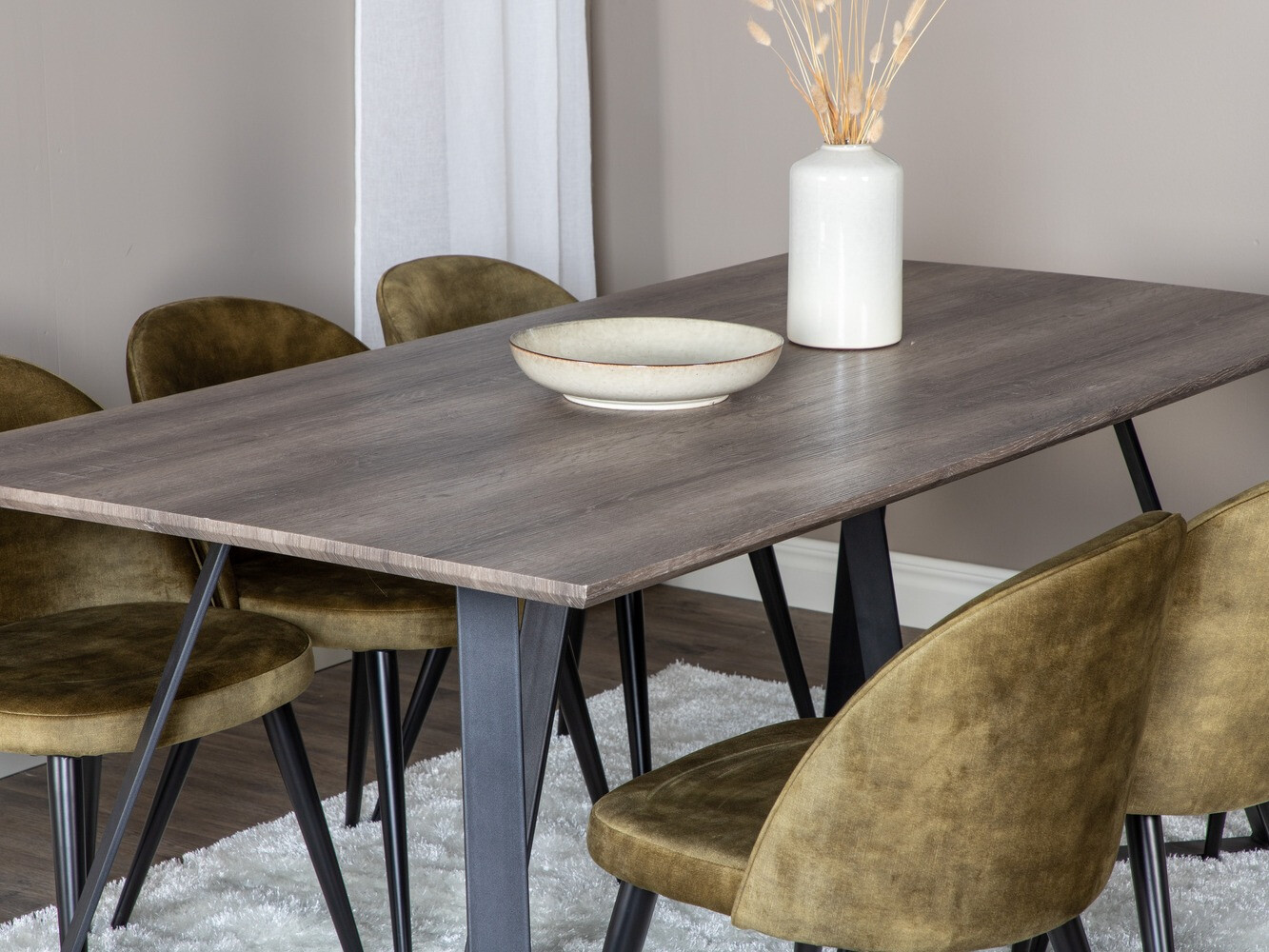 Dining set Dallas 340 (Dusty green + Black)