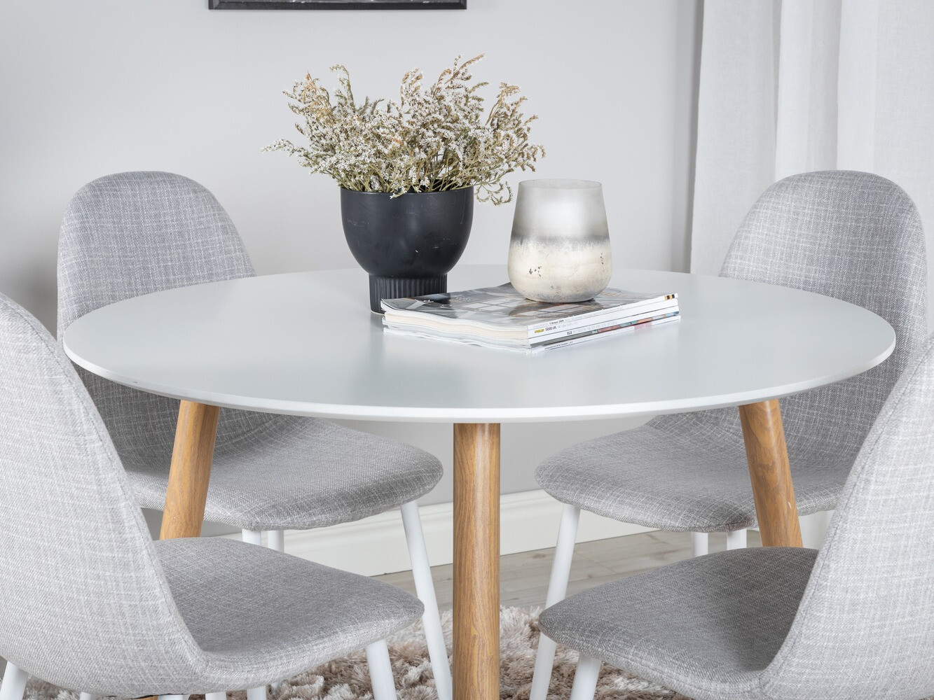 Σετ τραπεζαρίας Dallas 291 (Ανοιχτό γκρι + Άσπρο)