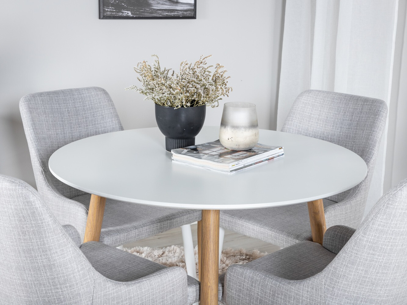 Σετ τραπεζαρίας Dallas 299 (Ανοιχτό γκρι + Άσπρο)