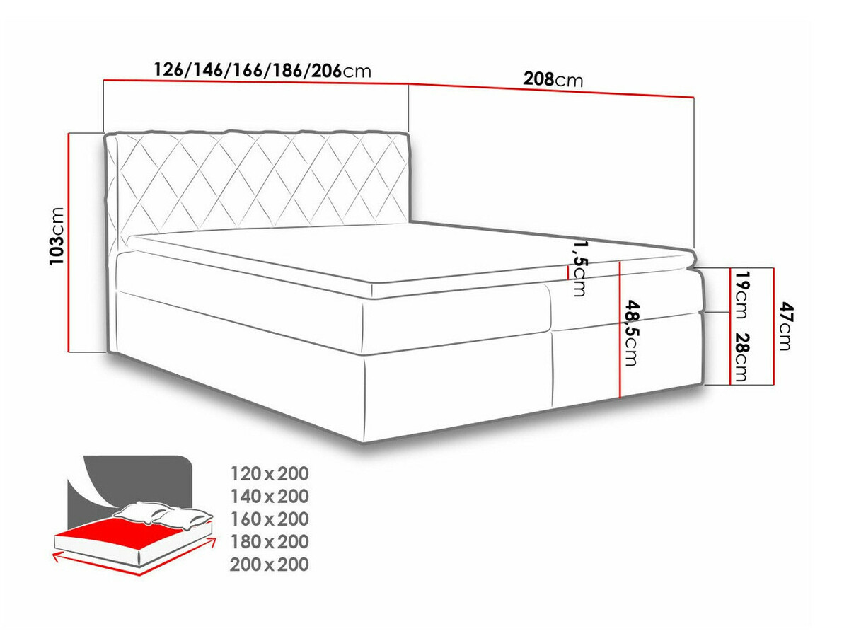Continental bed Genus (Velluto 3)