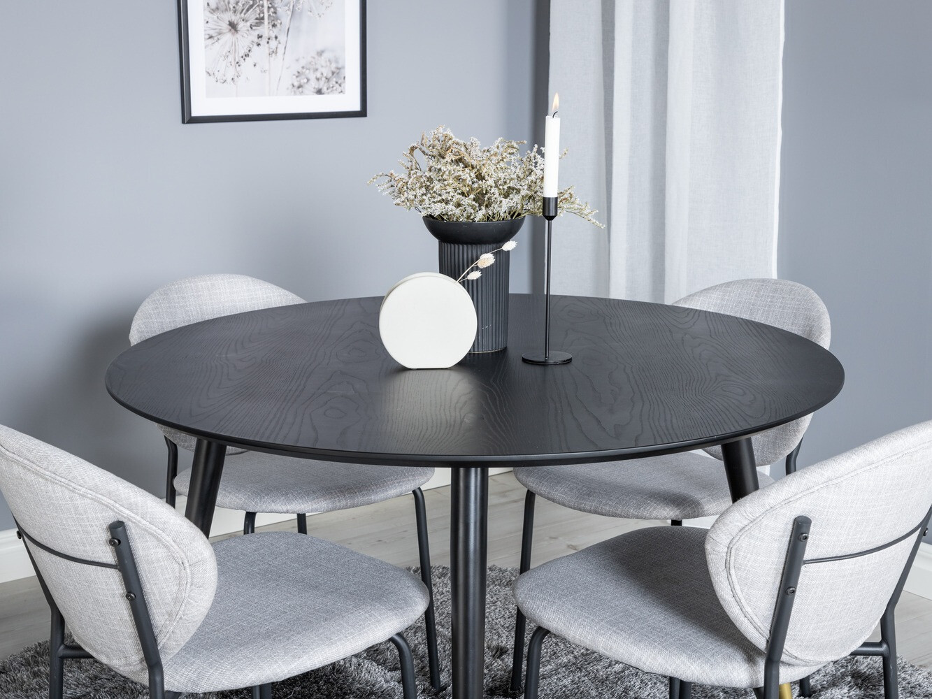 Dining set Dallas 1186 (Grey + Black)