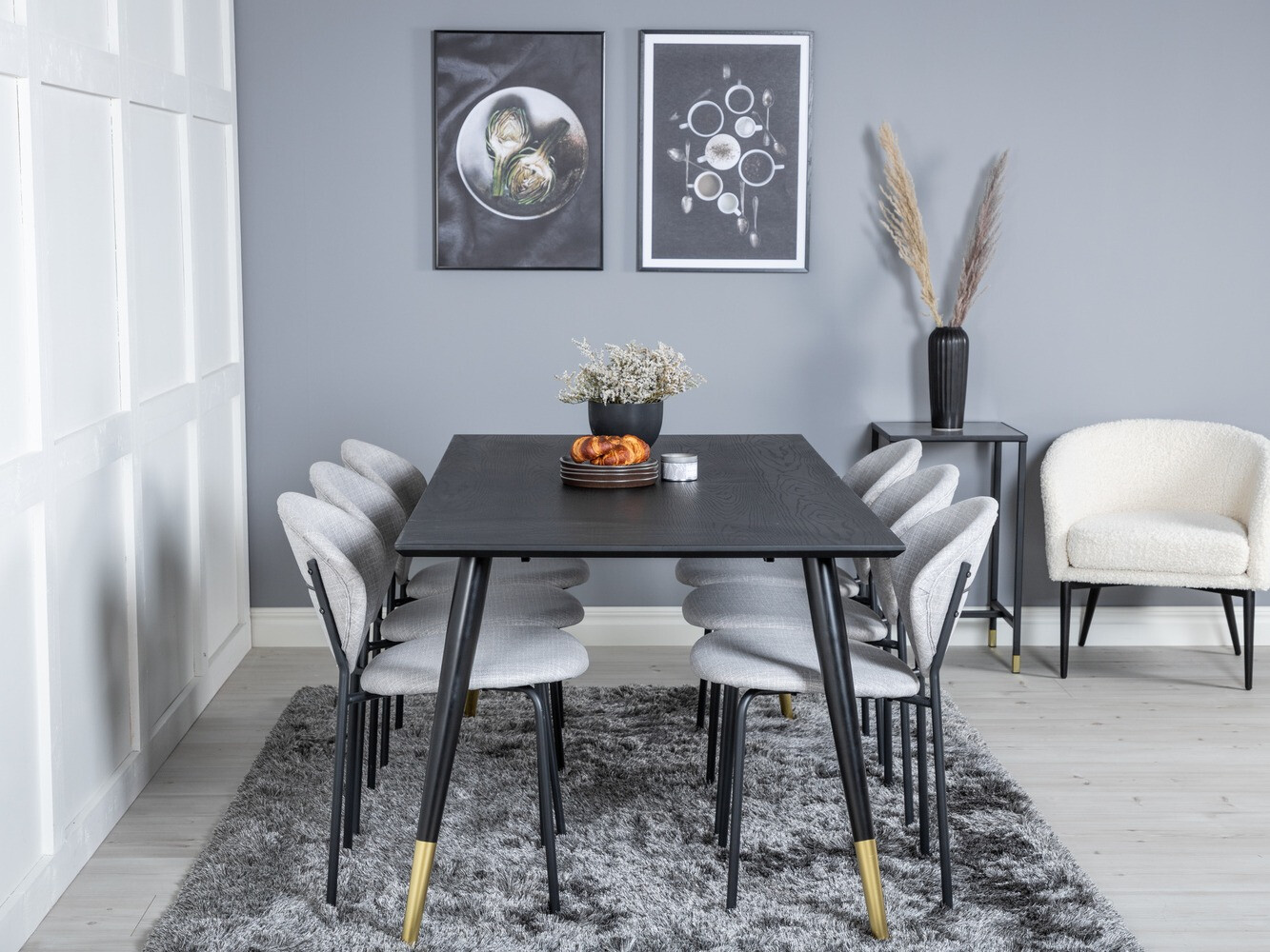 Dining set Dallas 1260 (Grey + Black)