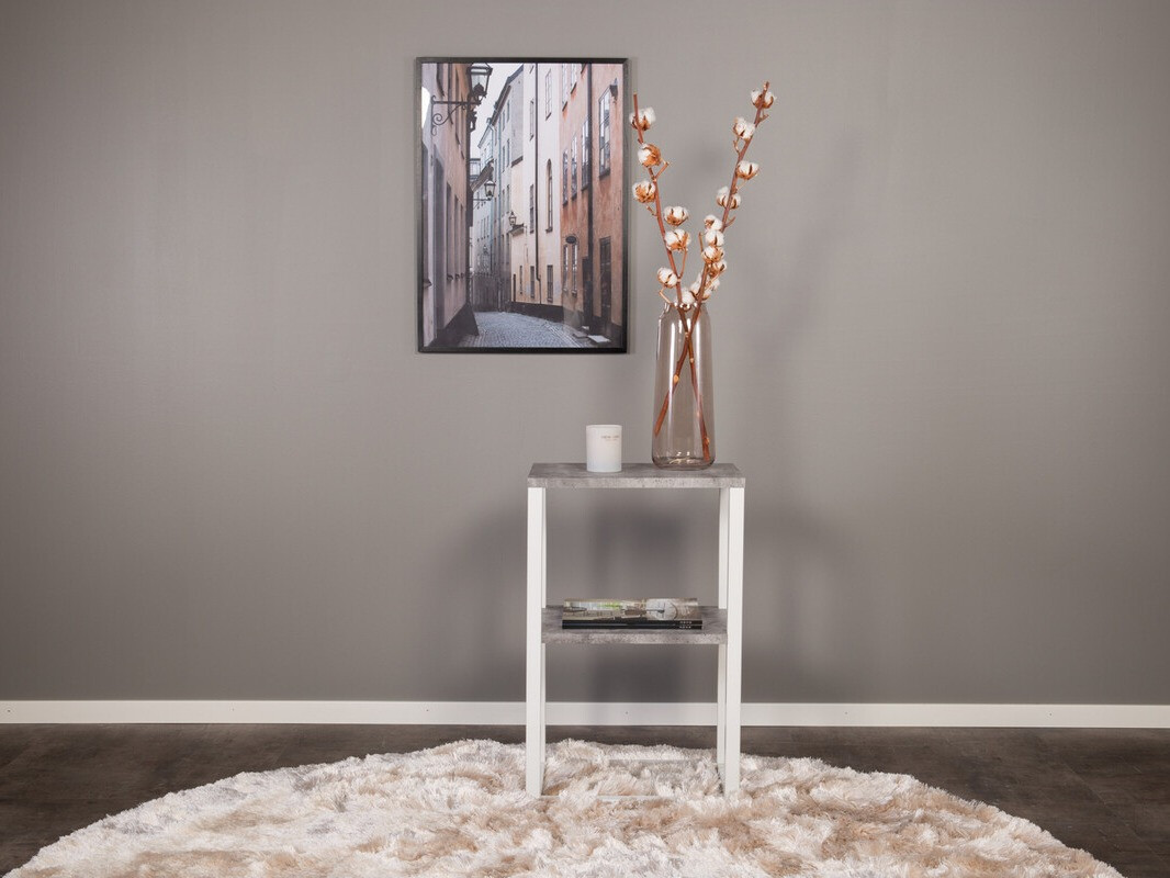 Βοηθητικό τραπεζάκι Dallas 3219 (Άσπρο + Σκυρόδεμα)