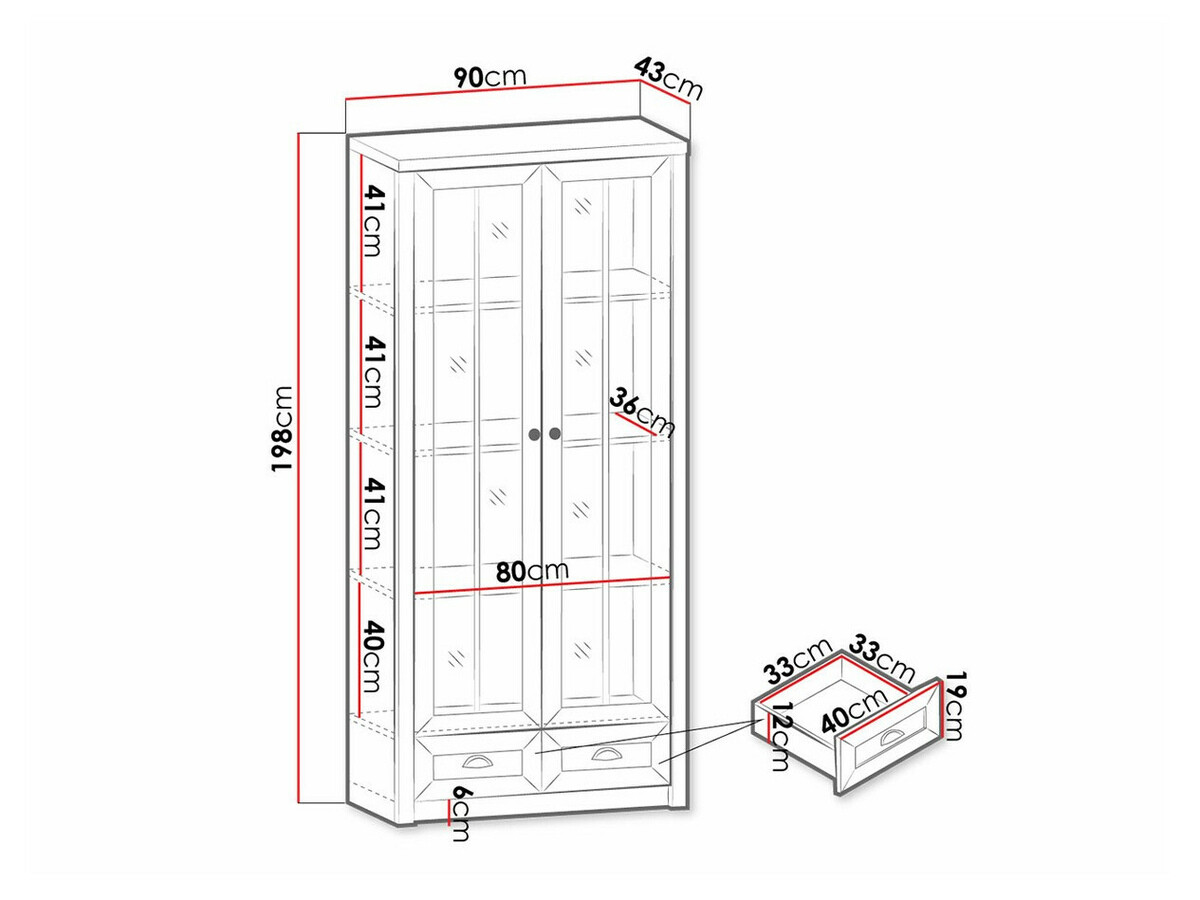 Bookcase Ferdore 146 (Lefkas oak + Anderson pine)