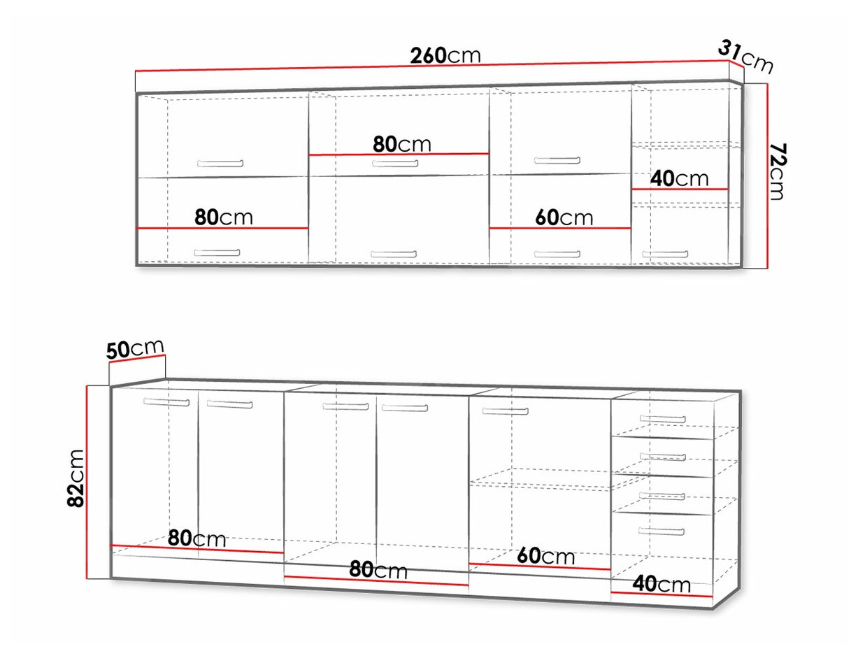 Modular kitchen set Multi Cream 123