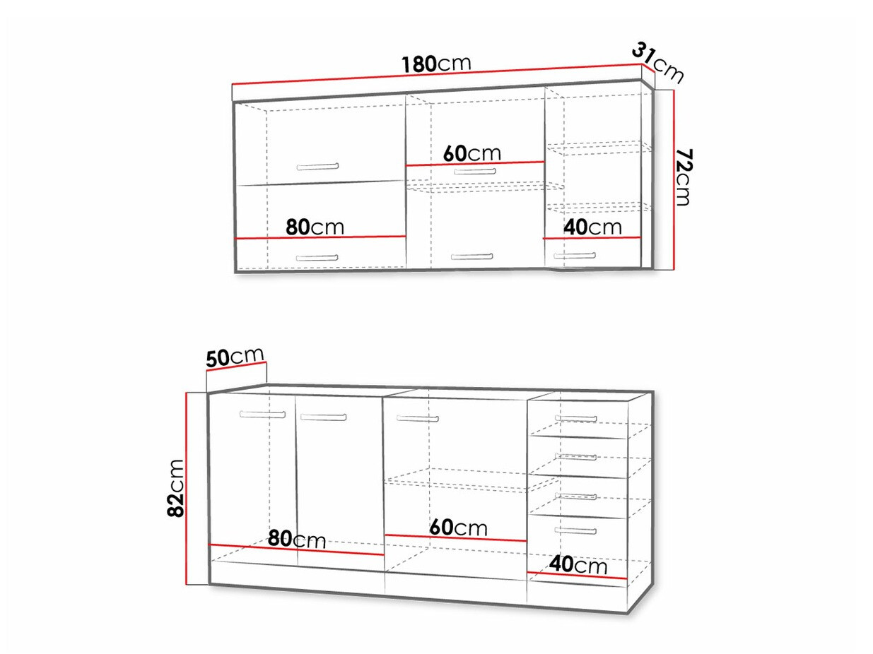 Modular kitchen set Multi Cream 124