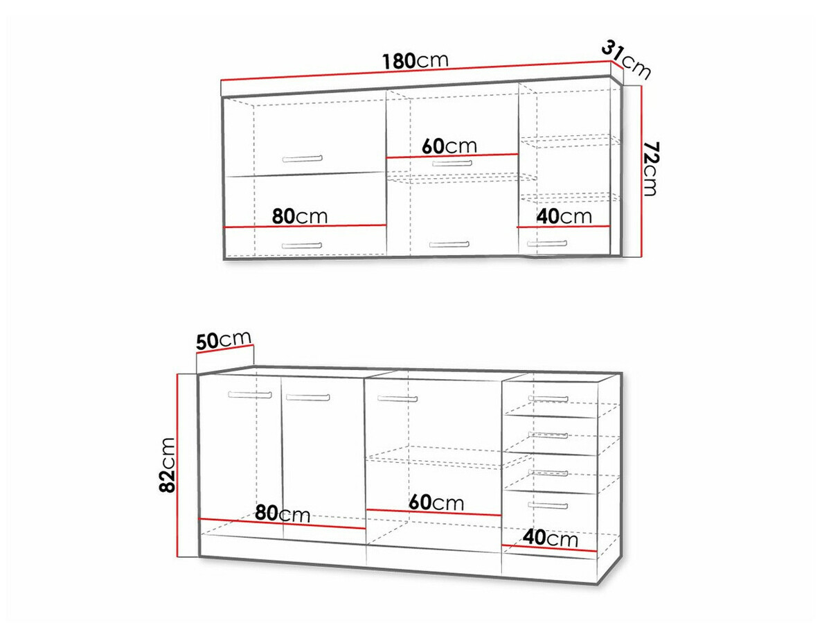 Modular kitchen set Multi Grey 124