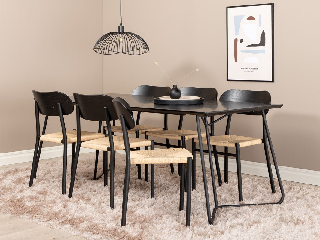 Σετ τραπεζαρίας Dallas 2716 (Μαύρο + Ανοιχτό καφέ)