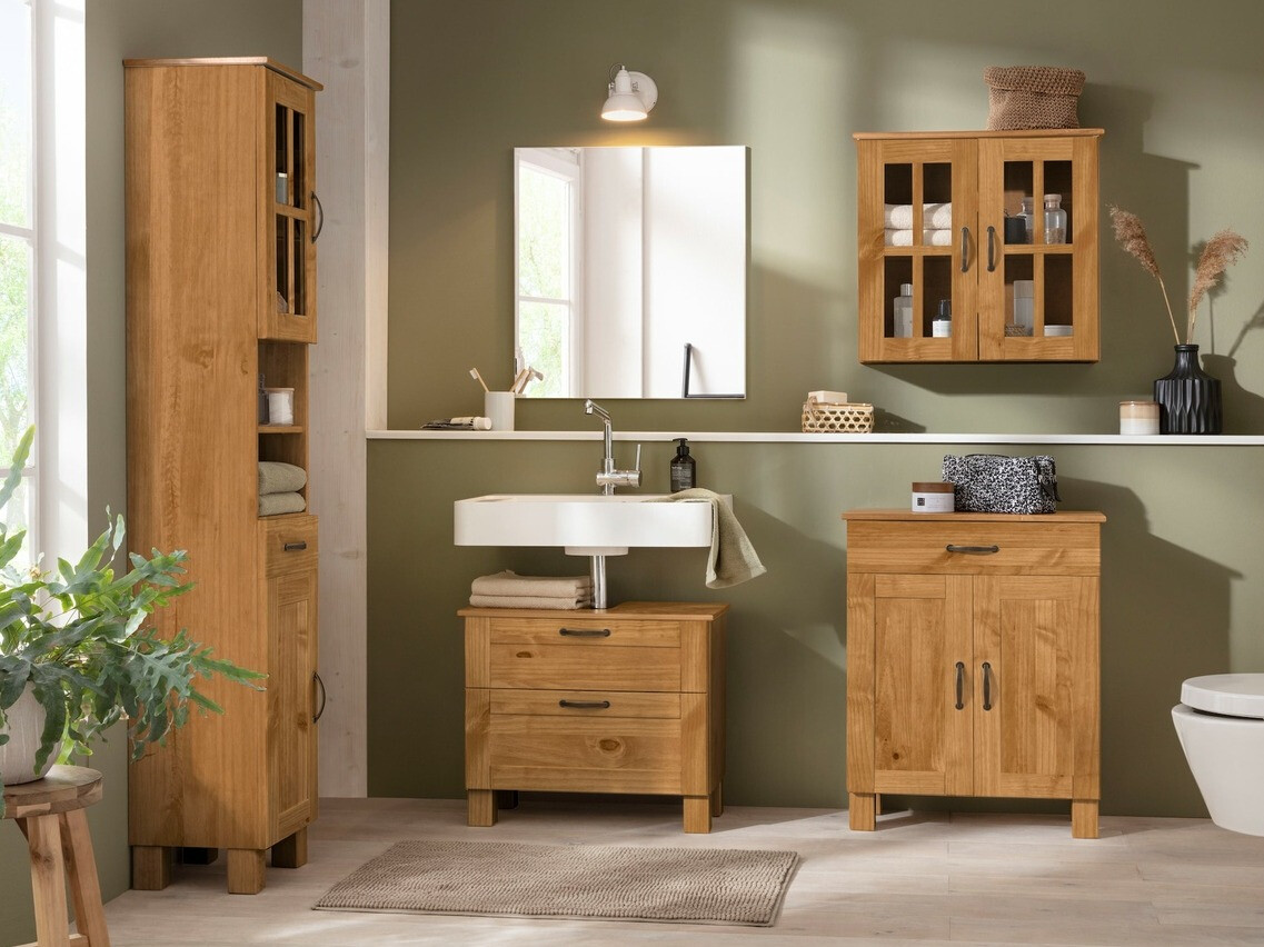 Wall-mounted bathroom cabinet Ophlevu 104 (Pine)