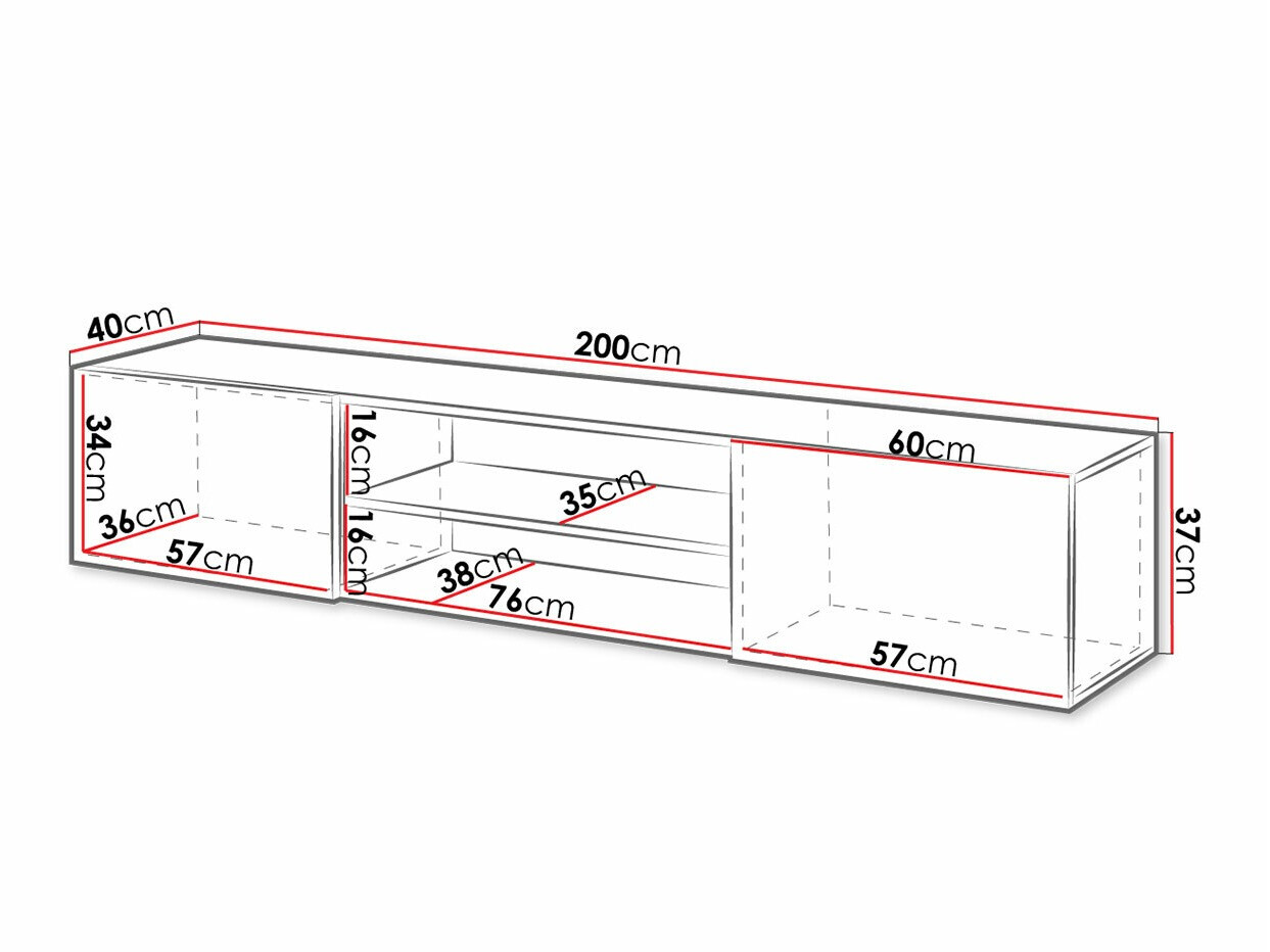Έπιπλο τηλεόρασης Imago II (Άσπρο + Γυαλιστερό λευκό)