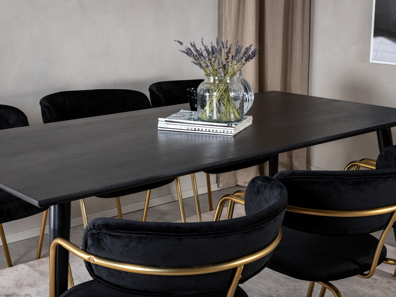 Dining set Dallas 2580 (Black + Brass)