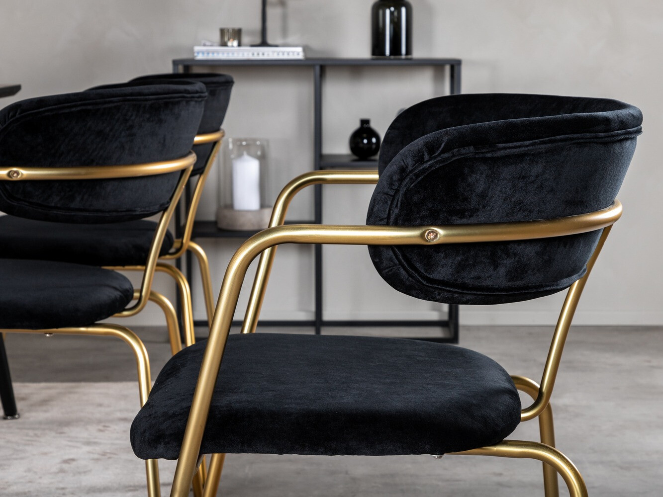 Dining set Dallas 2580 (Black + Brass)