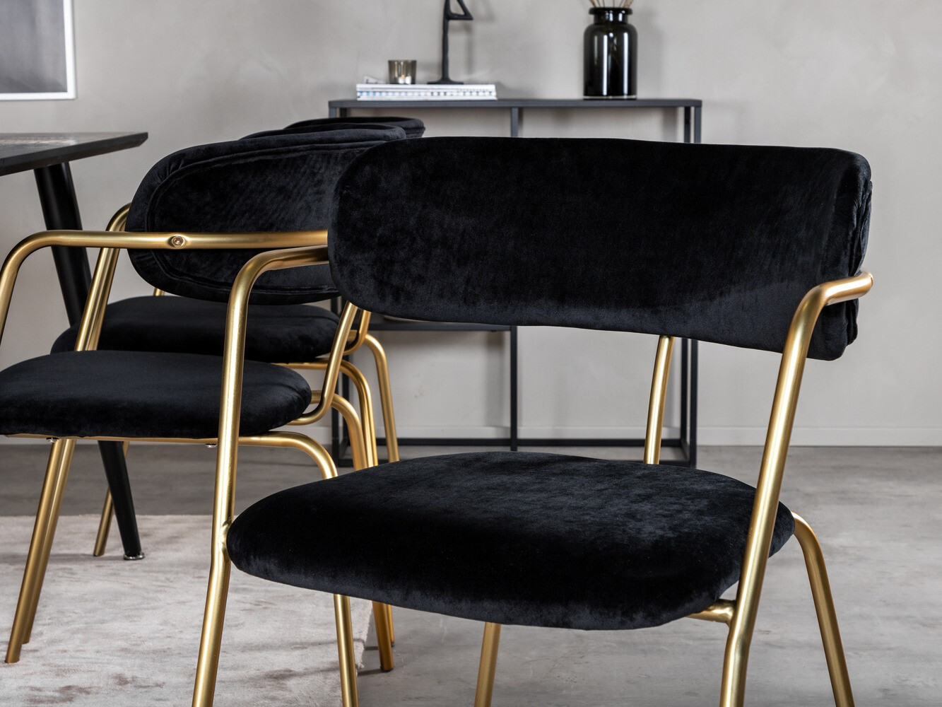 Dining set Dallas 2580 (Black + Brass)