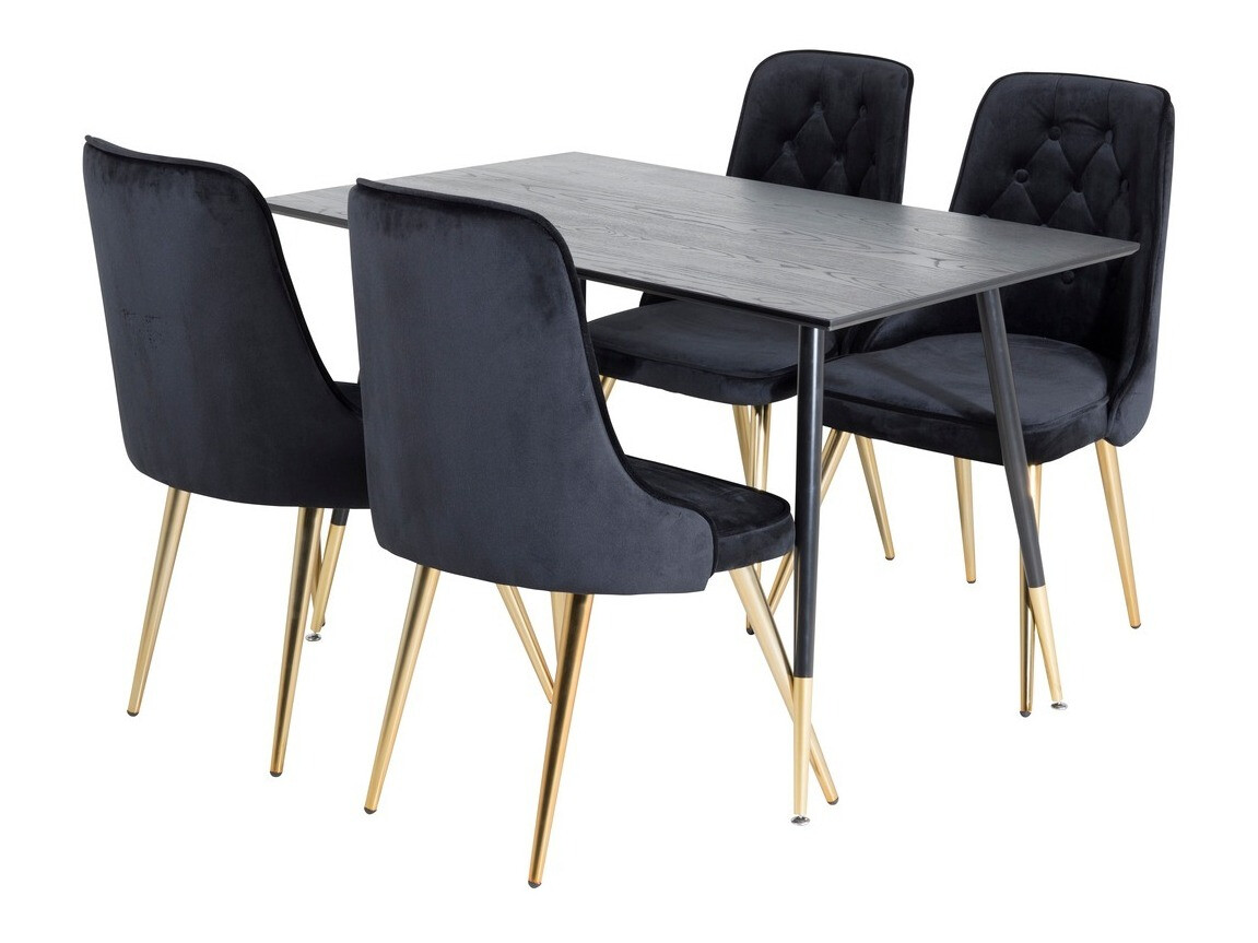 Dining set Dallas 1673 (Black + golden)