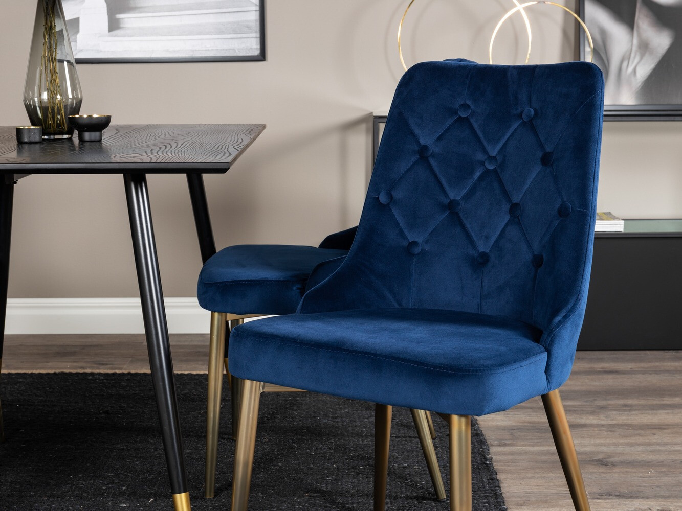 Dining set Dallas 1673 (Blue + golden)
