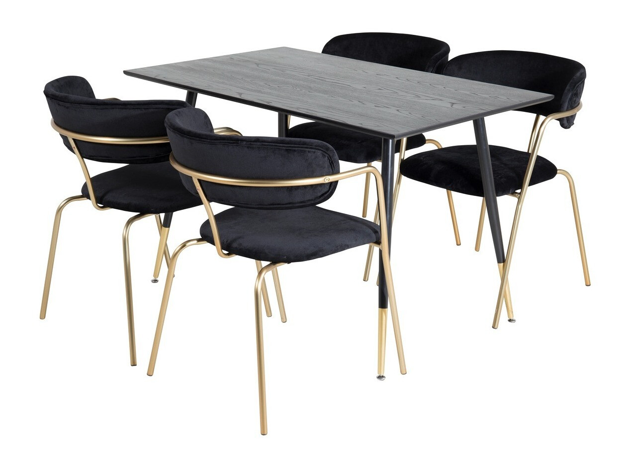 Dining set Dallas 1694 (Black + Golden)