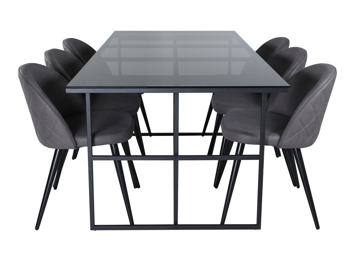 Dining set Dallas 3042 (Dark grey + Black)