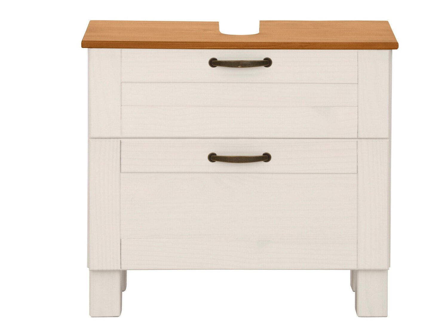 Όρθιο ντουλάπι νιπτήρα μπάνιου Ophlevu 102 (Άσπρο + Μελί δρυς)