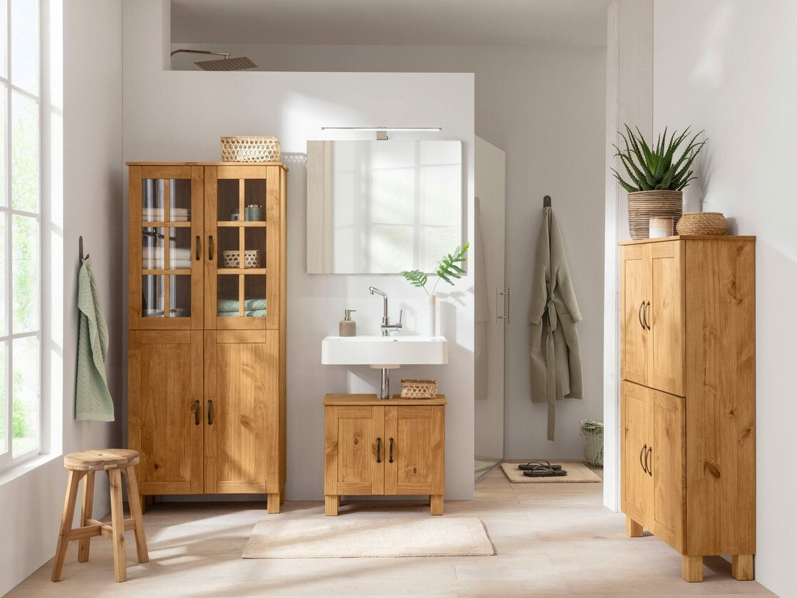 Όρθιο ντουλάπι μπάνιου Ophlevu 105 (Πεύκο)