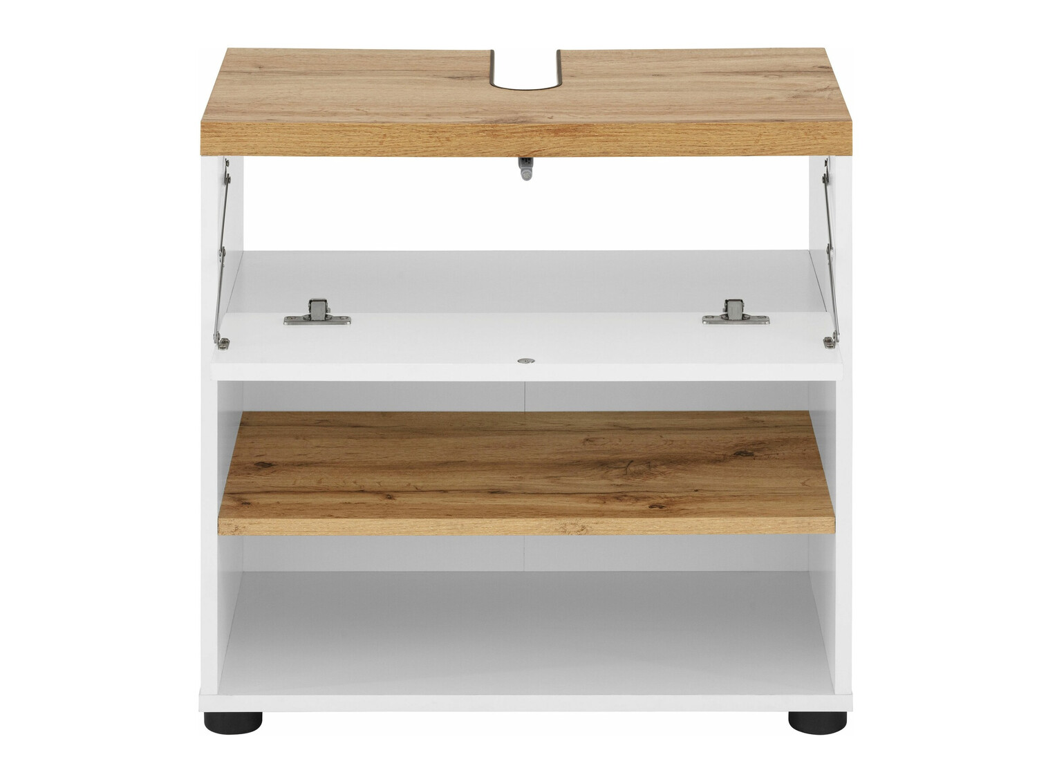 Όρθιο ντουλάπι νιπτήρα μπάνιου Denton 840 (Άσπρο + Δρυς)