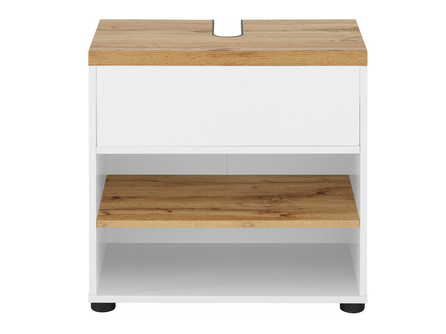 Όρθιο ντουλάπι νιπτήρα μπάνιου Denton 840 (Άσπρο + Δρυς)